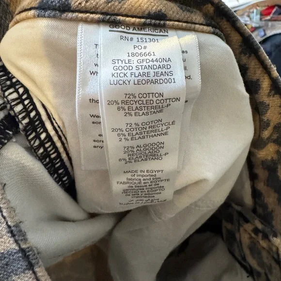 Good American Kick Flare Leopard Print Women Jeans Size 20 Plus - Picture 8 of 9